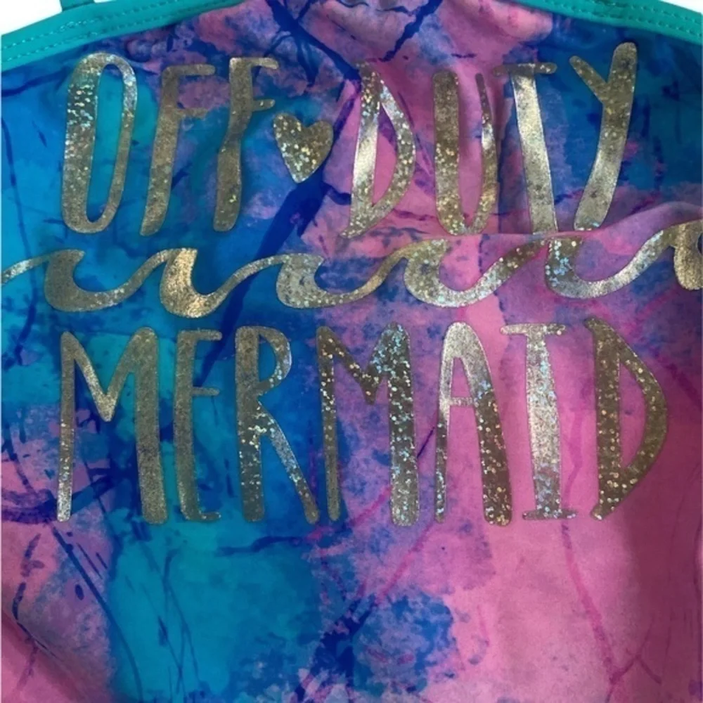 Breaking Waves Watercolor One‎ Piece Swimsuit Sz. 5 (Girls)